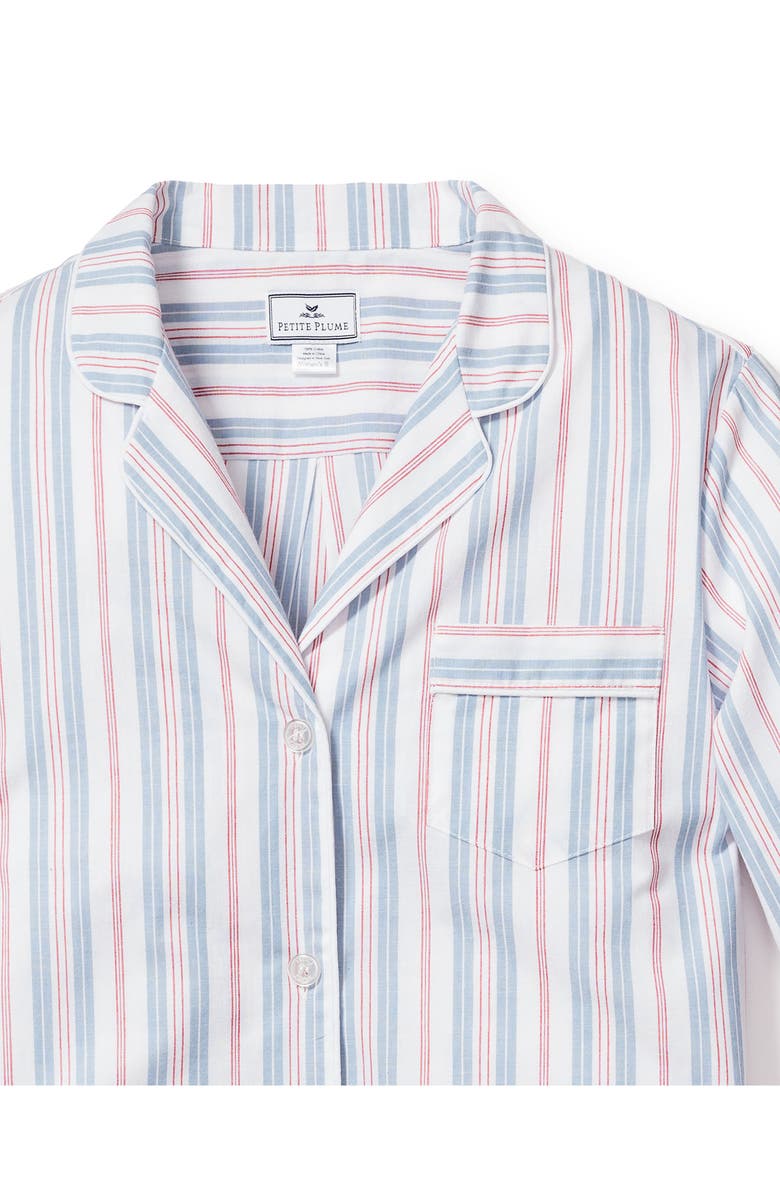 Petite Plume Stripe Cotton Pajamas, Alternate, color, 