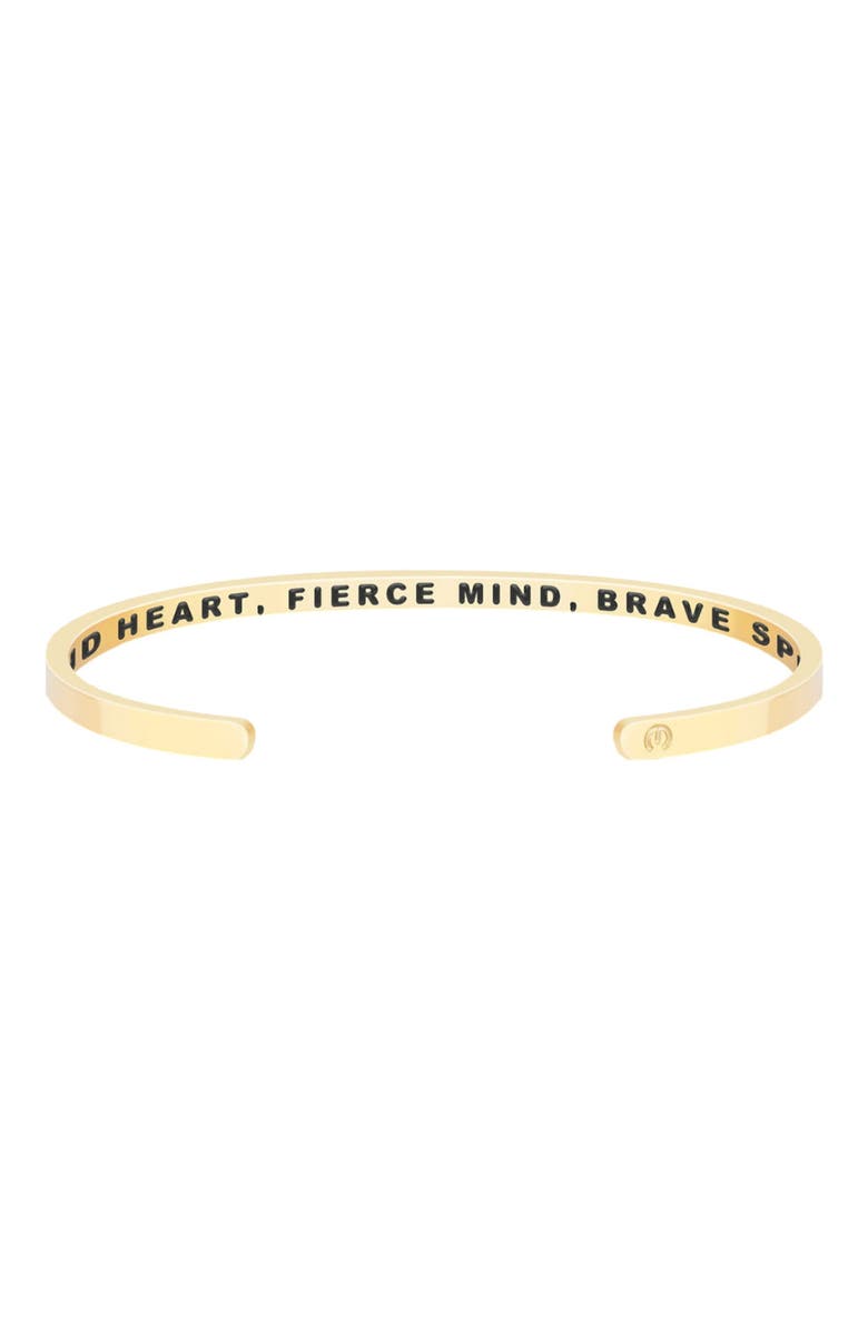 Mantra Kind Heart, Fierce Mind, Brave Spirit bracelet, Main, color, Inside - Yellow Gold