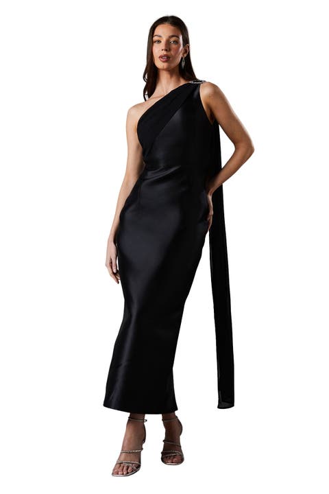One Shoulder Twill Gown