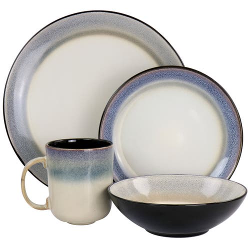 Gibson Elite Rings Of Saturn 16 Piece Reactive Glaze Stoneware Dinnerware Set In Multi