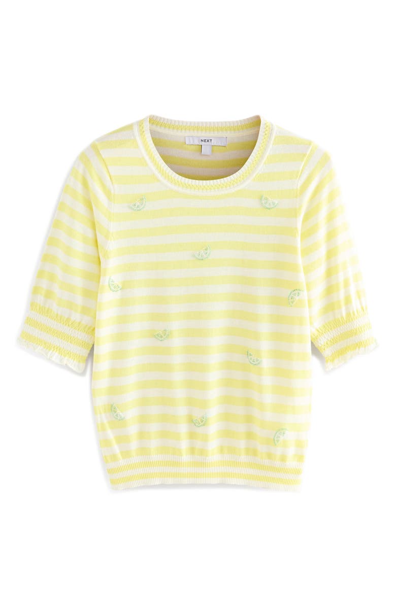 NEXT Stripe Beaded Sweater, Alternate, color, Yellow