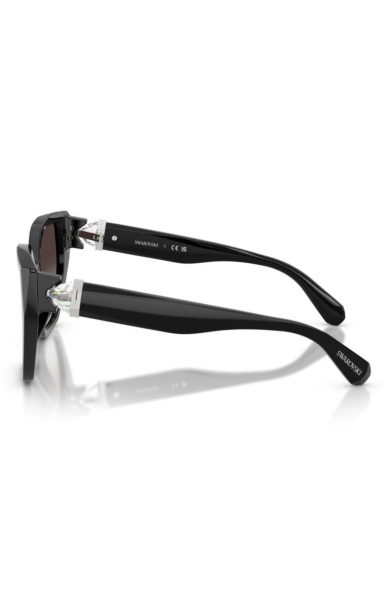 Swarovski 56mm Gradient Irregular Sunglasses, Alternate, color, Black / Gradient Grey