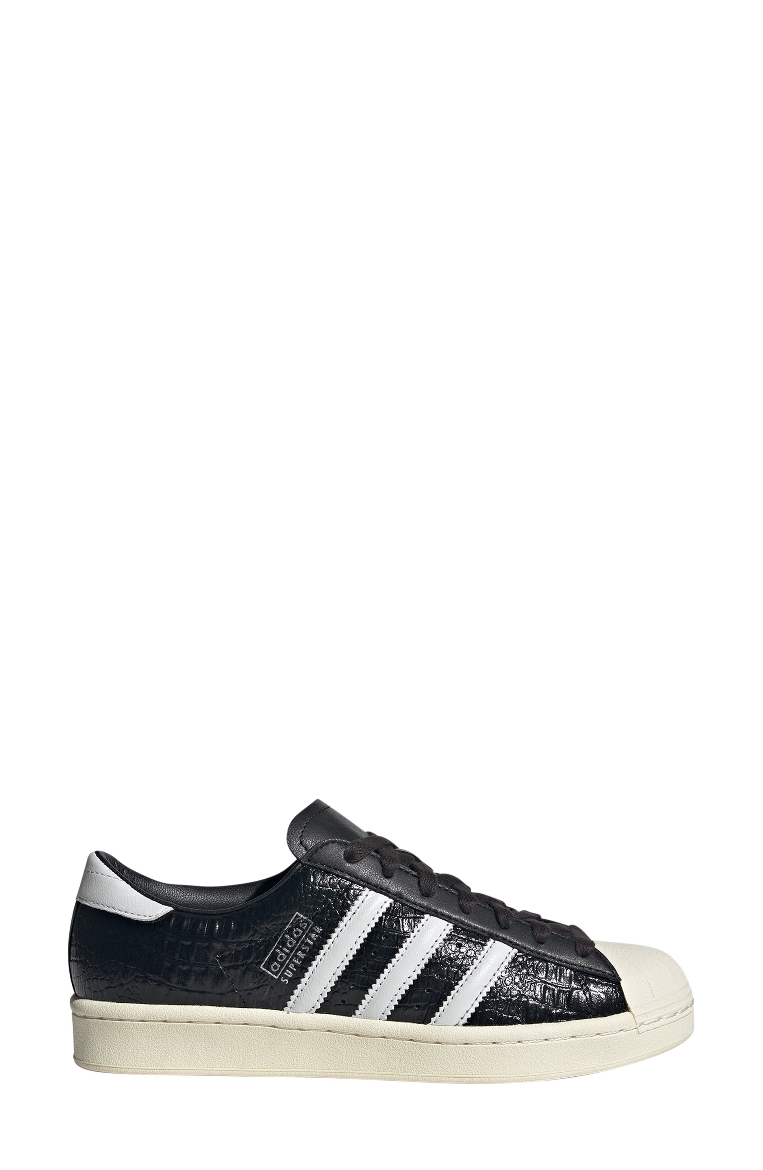adidas Superstar Embossed Sneaker, Alternate, color, Black/ White/ Cream White