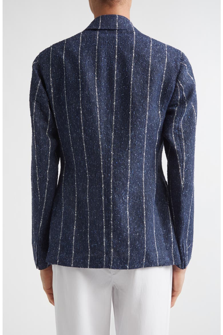 Stripe Slubby Linen Blend Jacket, Alternate, color, 11 BLUE