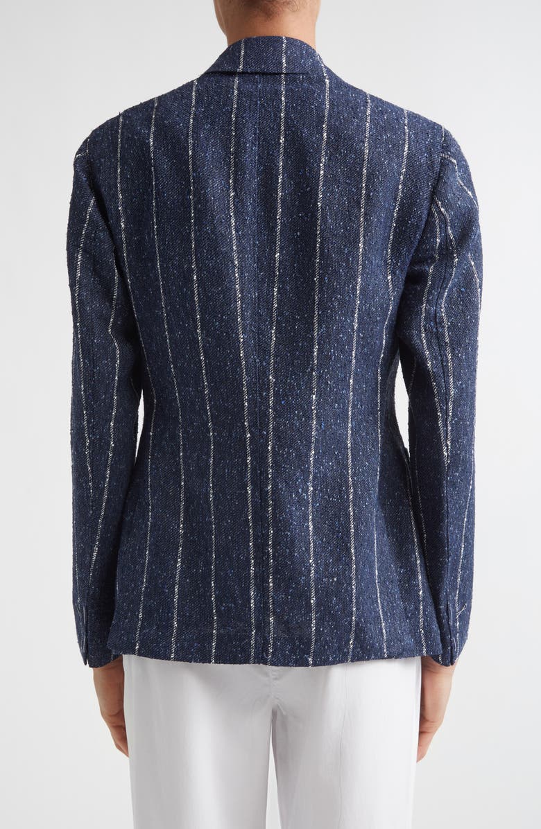 Eleventy Stripe Slubby Linen Blend Jacket, Alternate, color, 11 Blue