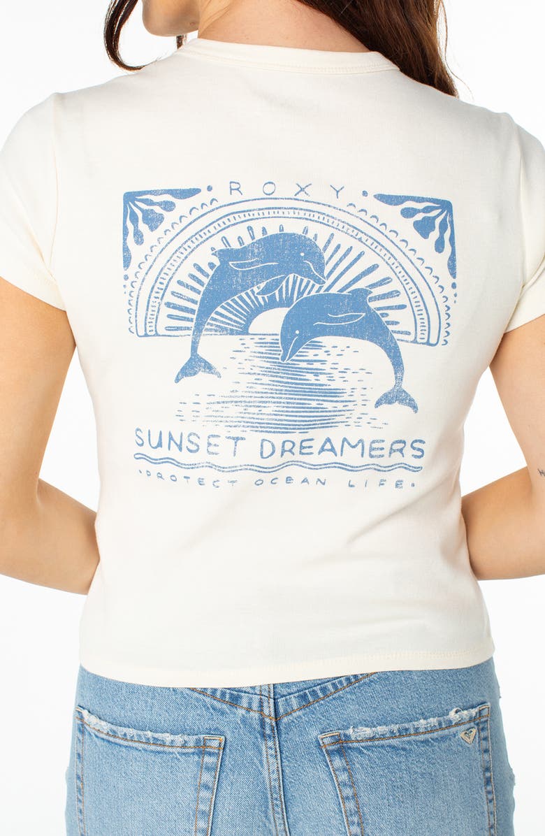 Roxy Sunset Dreams '90s Baby T-Shirt, Alternate, color, Egret Sunset Dreams