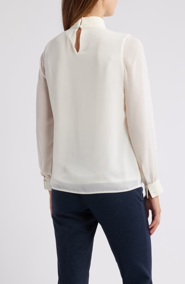 Anne Klein Tie Neck Top, Alternate, color, White Dove