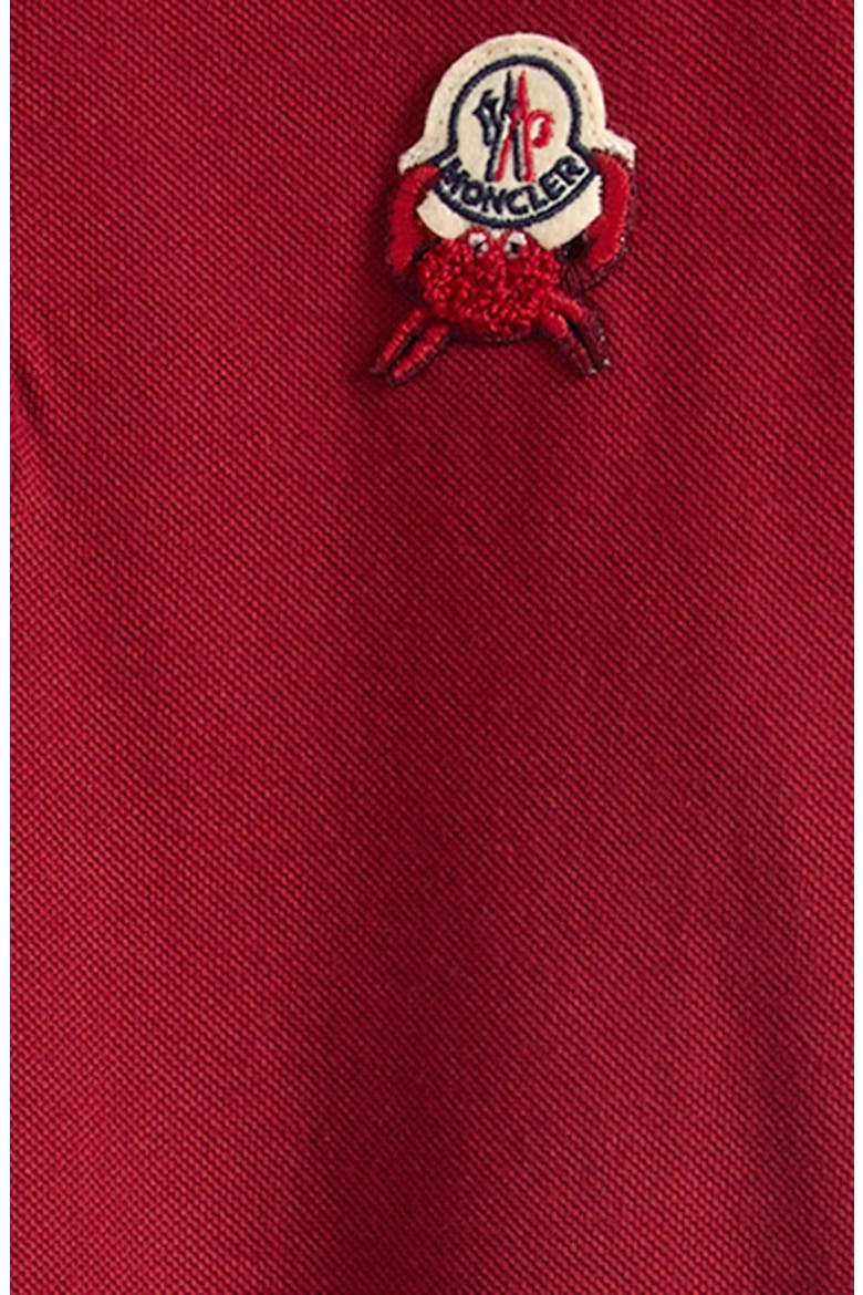 Kids' Crab Logo Patch Cotton Piqué Polo, Alternate, color, RED
