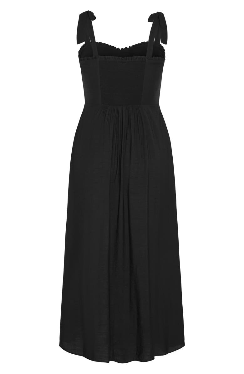 City Chic Penny Tie Strap Maxi Dress, Alternate, color, Black