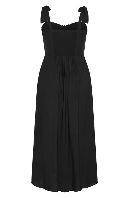 City Chic Penny Tie Strap Maxi Dress In Black