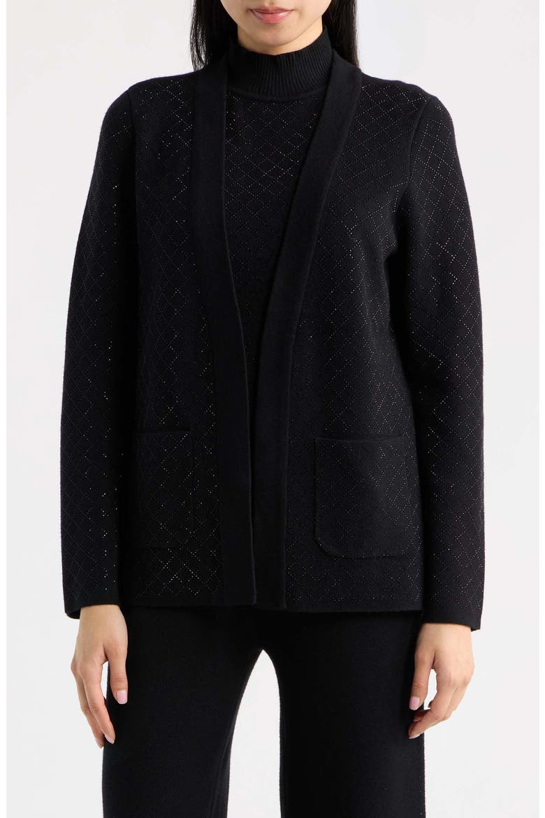 Diamond Heatset Cardigan, Main, color, ANNE BLACK