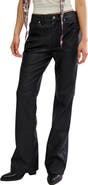 Free People Double Knot High Waist Faux Leather Bootcut Jeans
