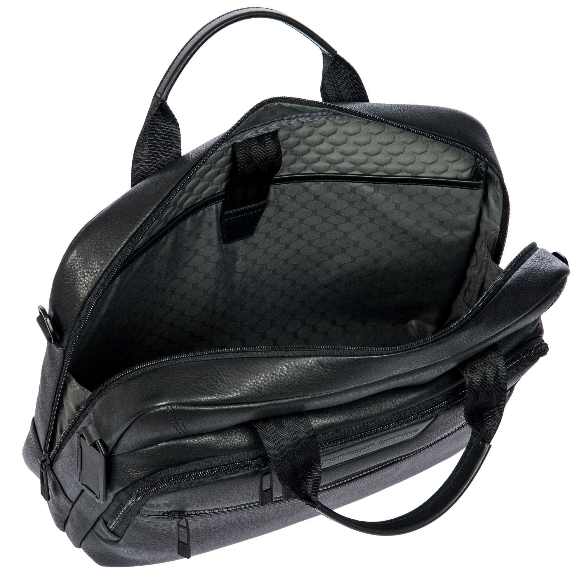 Porsche Design by Bric's Roadster Leather EVO Briefcase, Alternate, color, Black