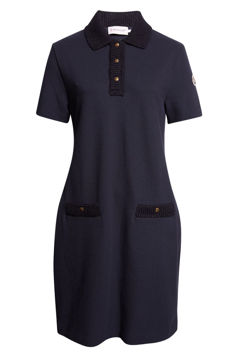 Cotton Piqué Polo Minidress, Alternate, color, BLUE