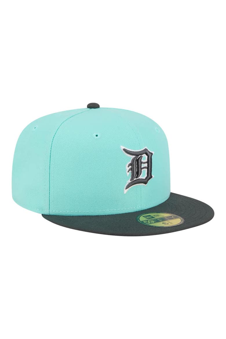Men's New Era Turquoise/Charcoal Detroit Tigers Two-Tone Color Pack 59FIFTY Fitted Hat, Alternate, color, Turquoise