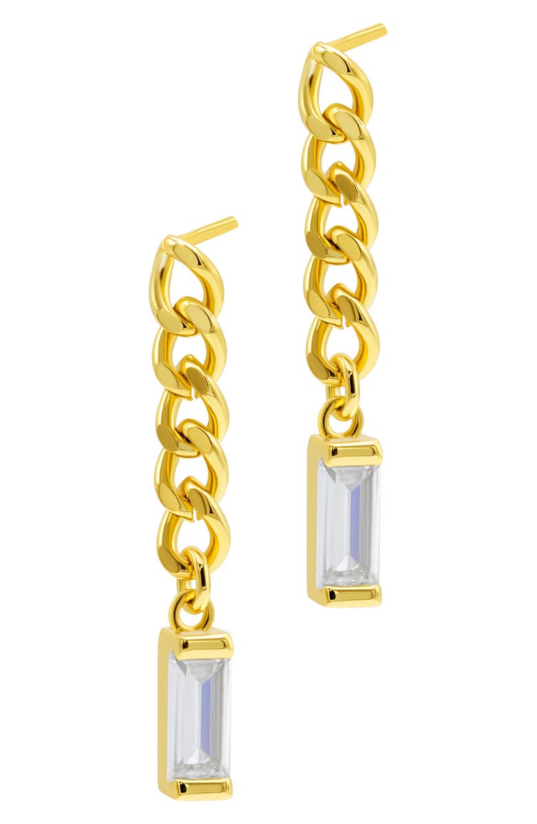 Adornia Chain Crystal Drop Earrings, Main, color, Gold