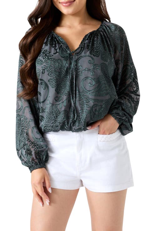 Avery Burnout Velvet Top