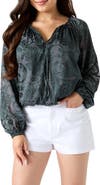 GUESS Avery Burnout Velvet Top