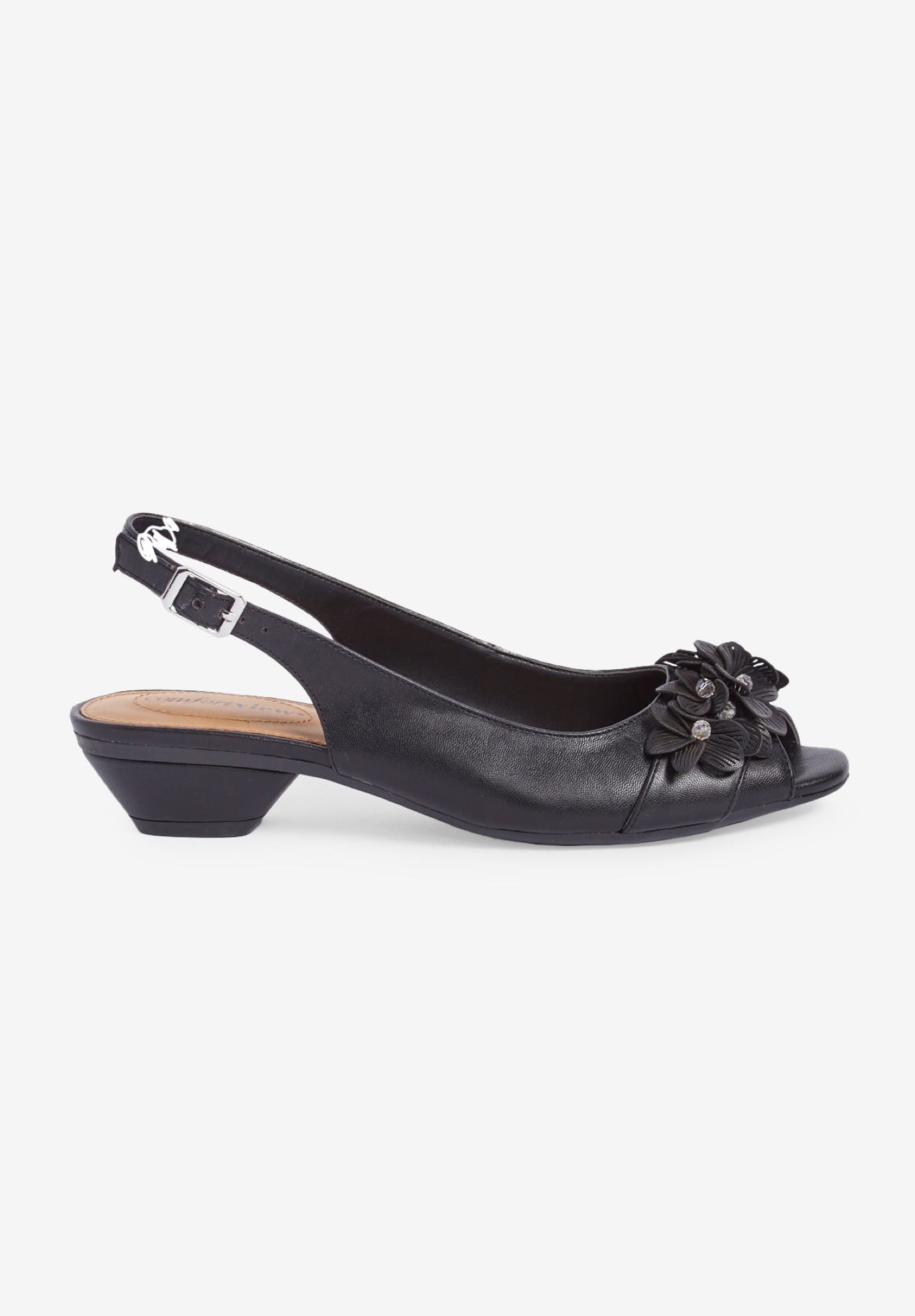 Comfortview The Rider Slingback, Alternate, color, Black
