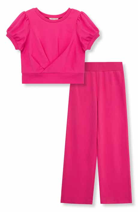 Habitual Kids Kids' Twisted Top & Wide Leg Pants Set