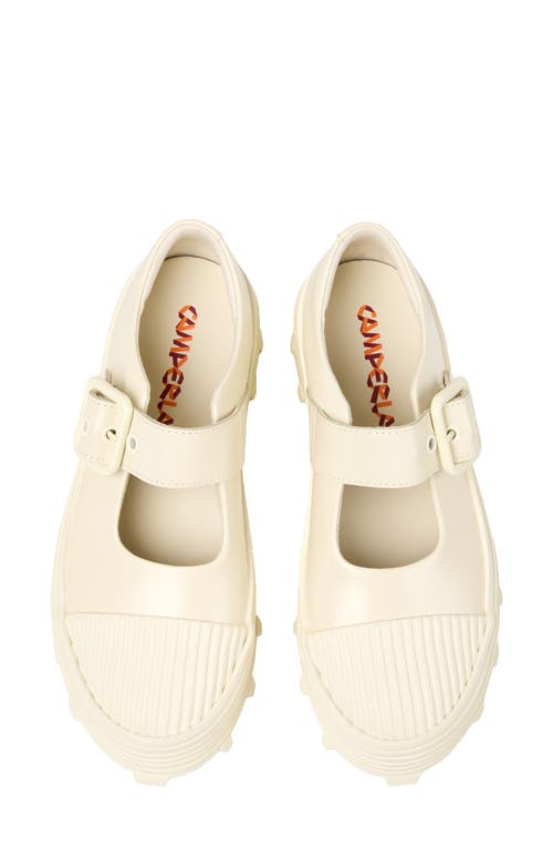 Camperlab Traktori Lug Sole Mary Jane In White Natural