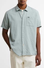 Barbour Kingswood Short Sleeve Cotton Ripstop Button-Up Shirt