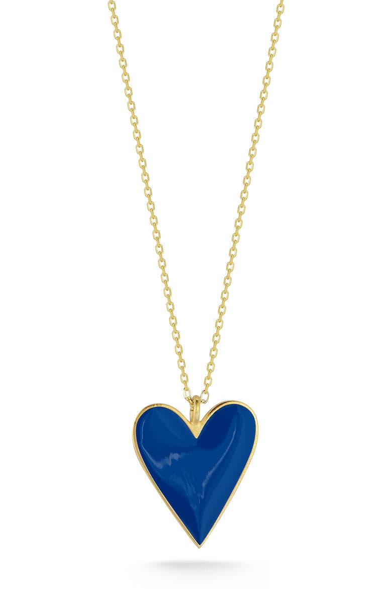 14K Gold Plated Sterling Silver Heart Pendant Necklace, Main, color, YELLOW GOLD