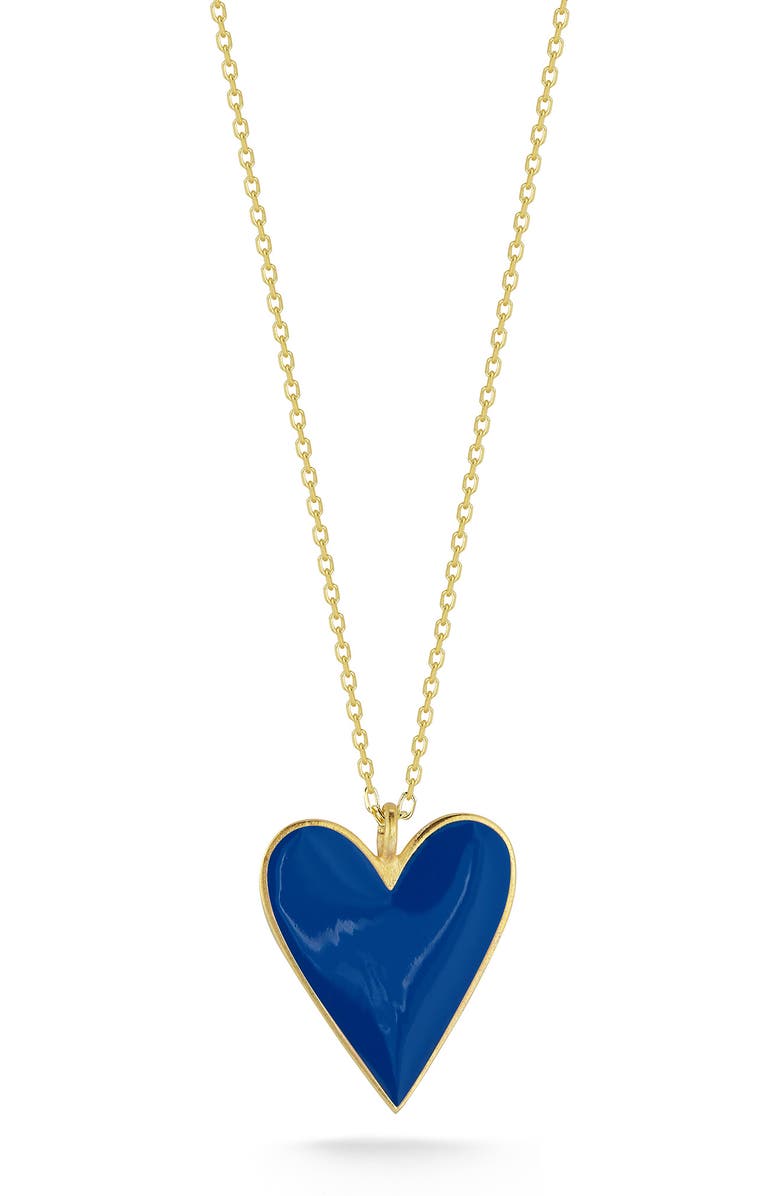 SPHERA MILANO 14K Gold Plated Sterling Silver Heart Pendant Necklace, Main, color, Yellow Gold