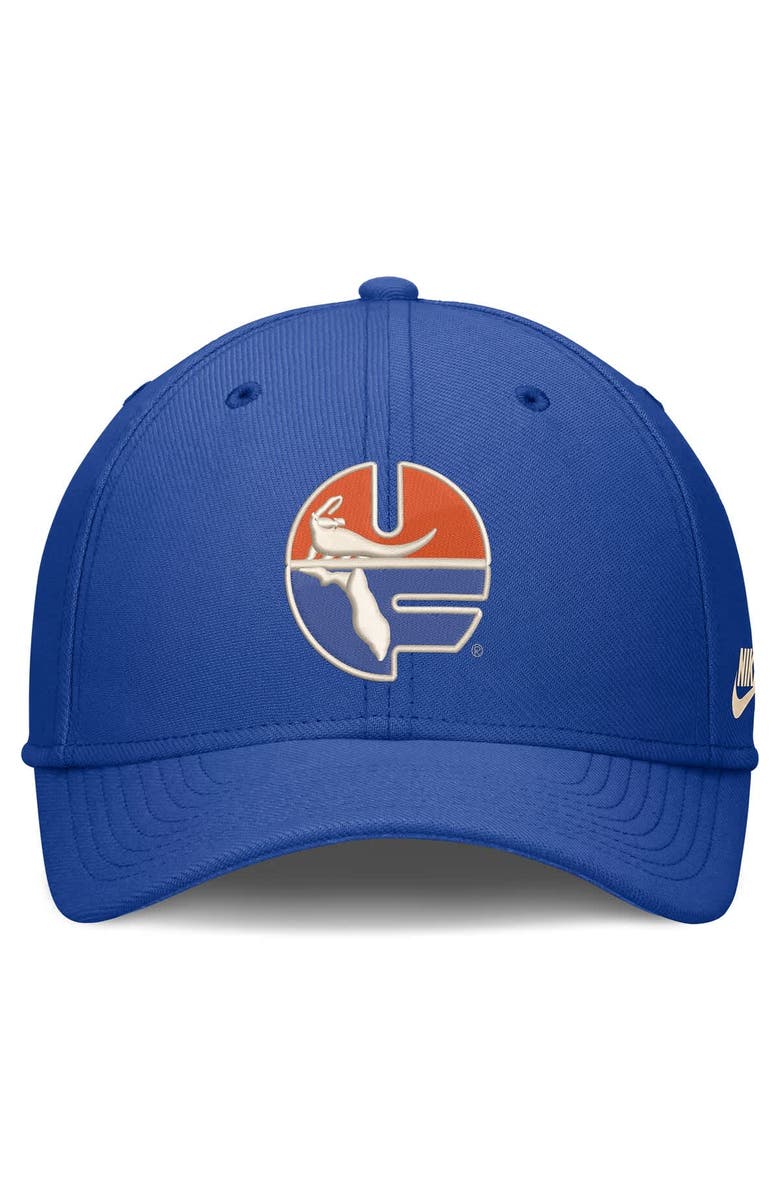 Nike Men's Nike  Royal Florida Gators Dri-FIT Vintage Rise Swooshflex Flex Hat, Alternate, color, Royal