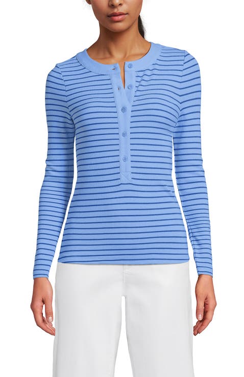 Drapey Rib Skimming Long Sleeve Henley