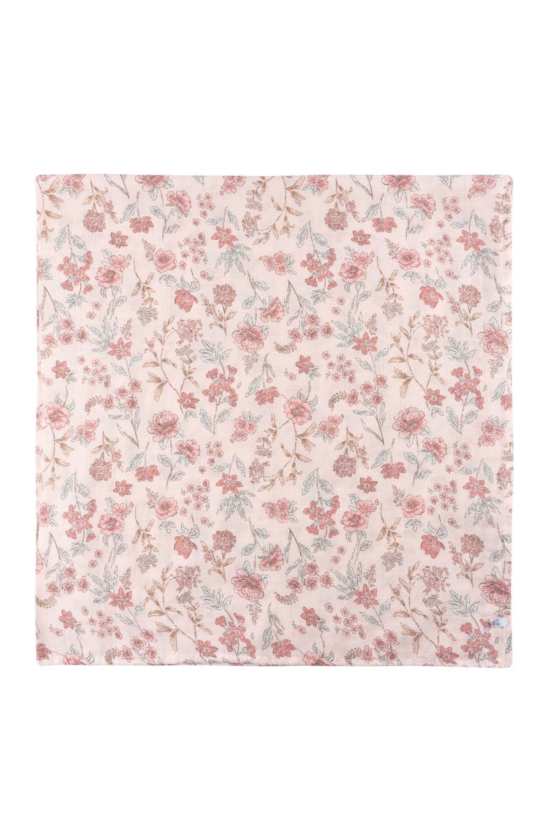 Just Born Muslin Swaddle Pink Floral Blankets 2-Pack, Alternate, color, Pink Floral
