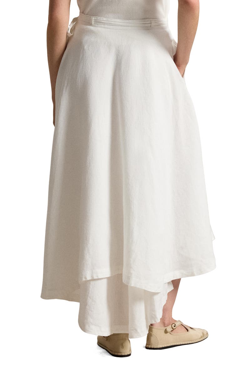 Linen Wrap Skirt, Alternate, color, WHITE