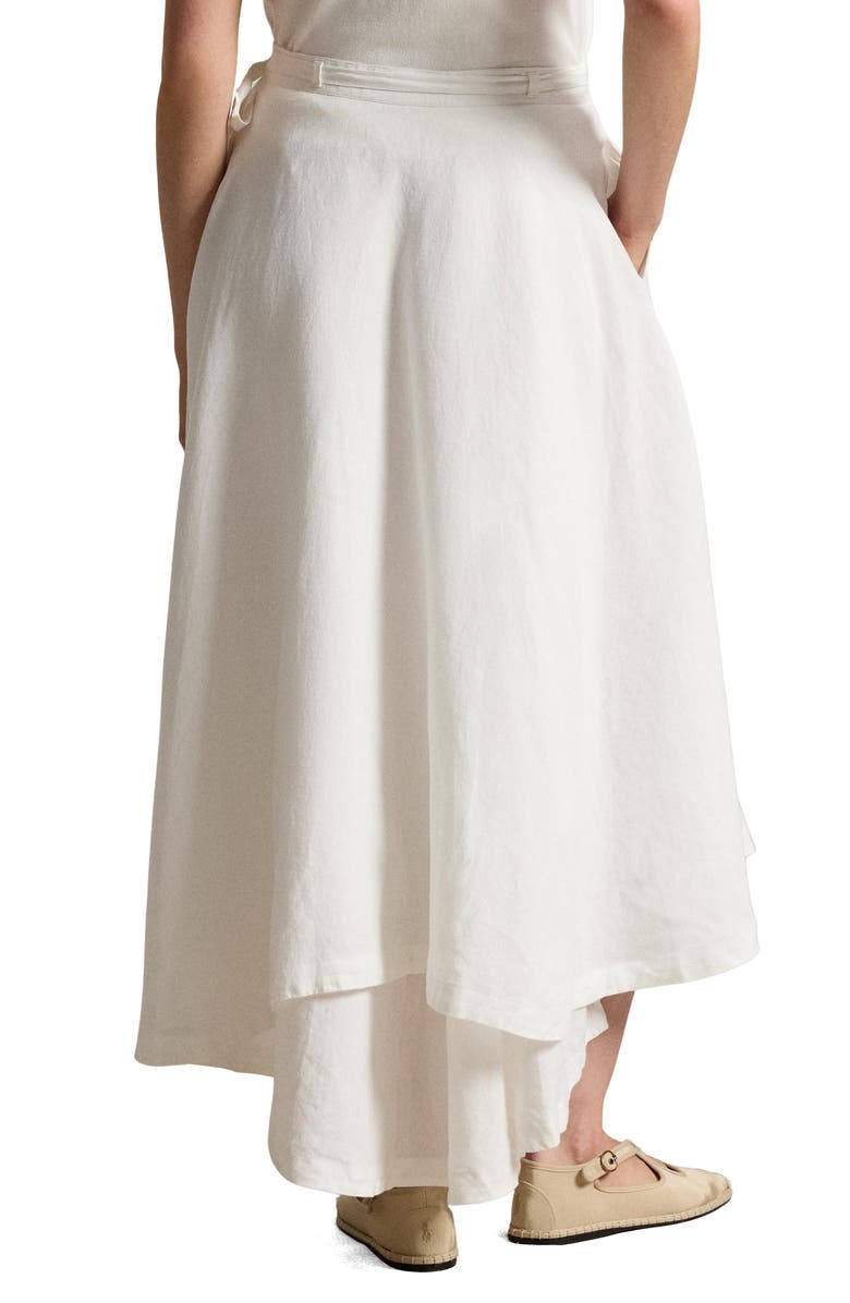 Polo Ralph Lauren Linen Wrap Skirt, Alternate, color, White