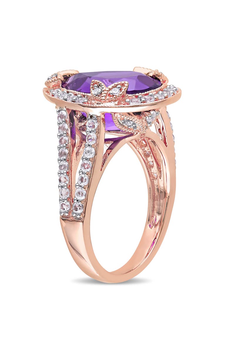 Julianna B. Amethyst, White Topaz & Diamond Shank Ring, Alternate, color, Amethyst