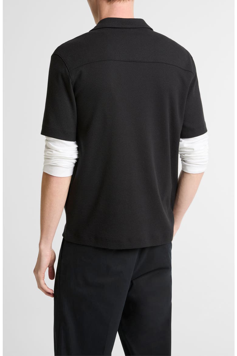 Mesh Knit Camp Shirt, Alternate, color, BLACK