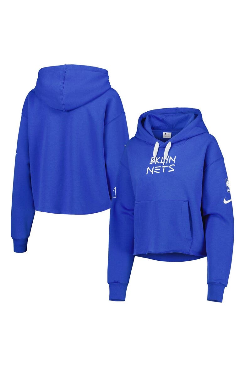 Women's Nike Royal Brooklyn Nets 2022/23 City Edition Courtside Pullover Hoodie, Main, color, Royal