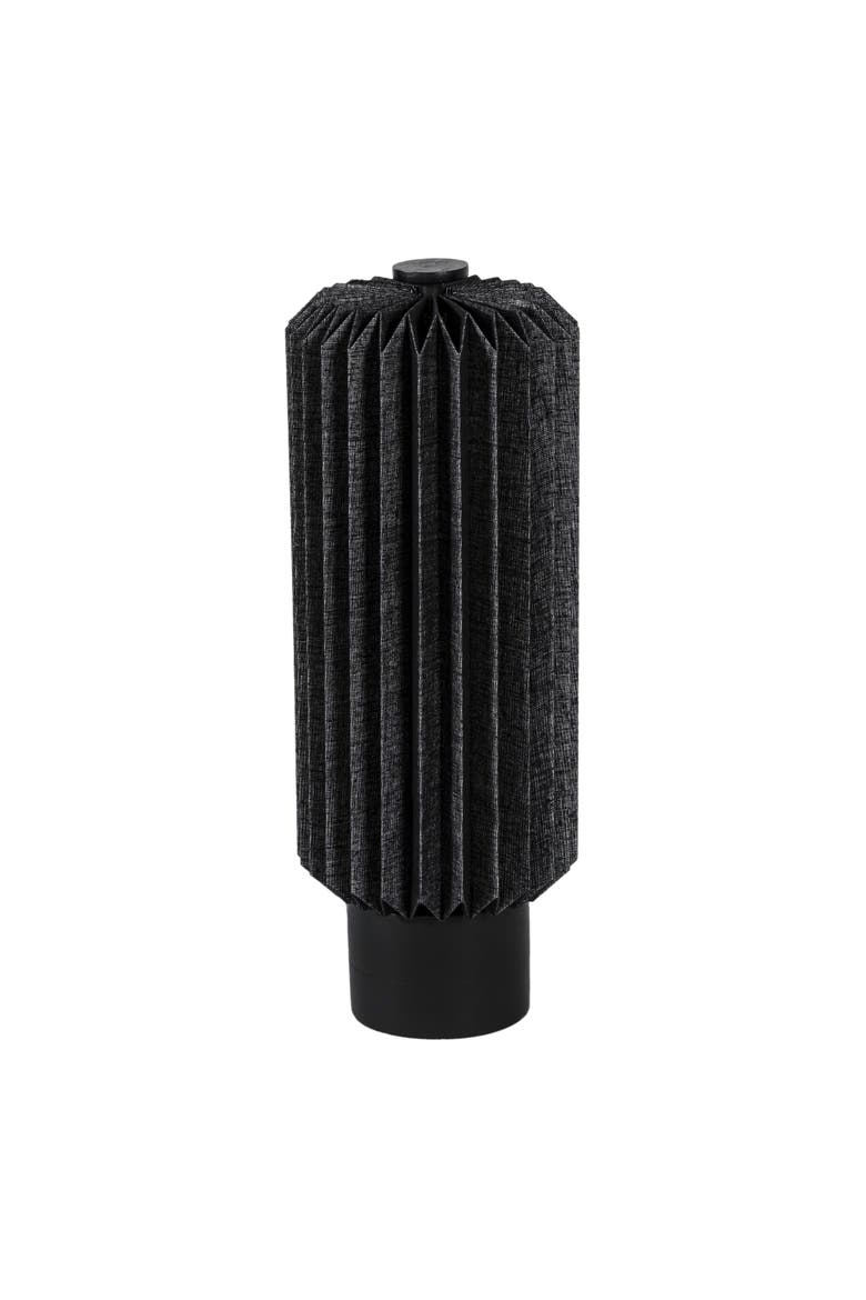 Banks Modern Minimalist Paper Pleated Column Accent LED Table Lamp, Alternate, color, Black