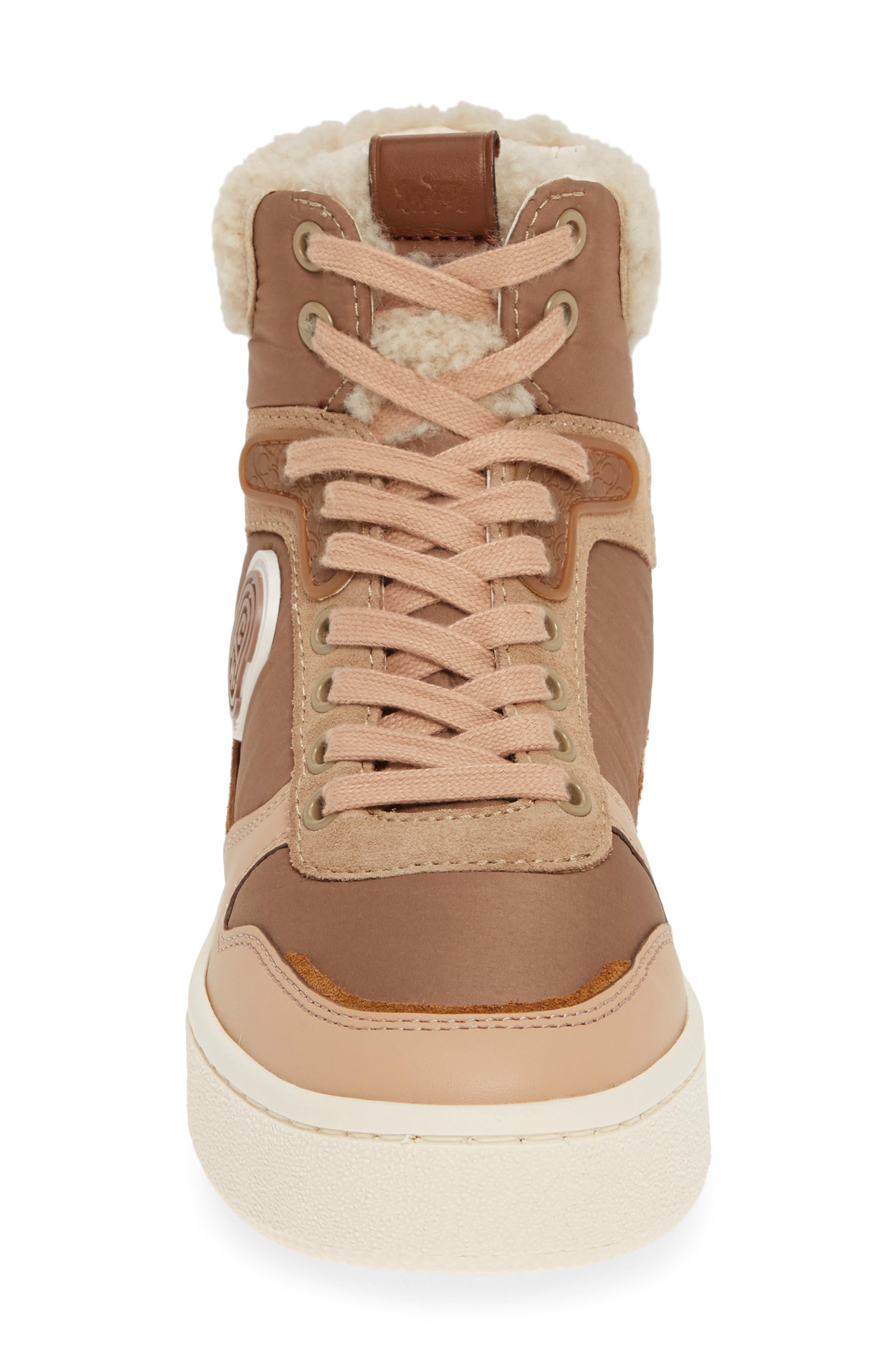 COACH C220 High Top Sneaker with Genuine Shearing Trim, Alternate, color, 