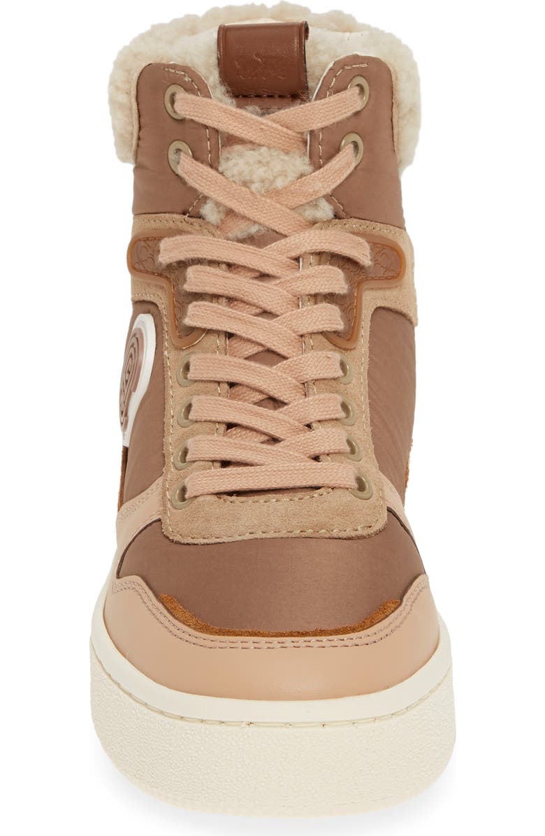 COACH C220 High Top Sneaker with Genuine Shearing Trim, Alternate, color,
