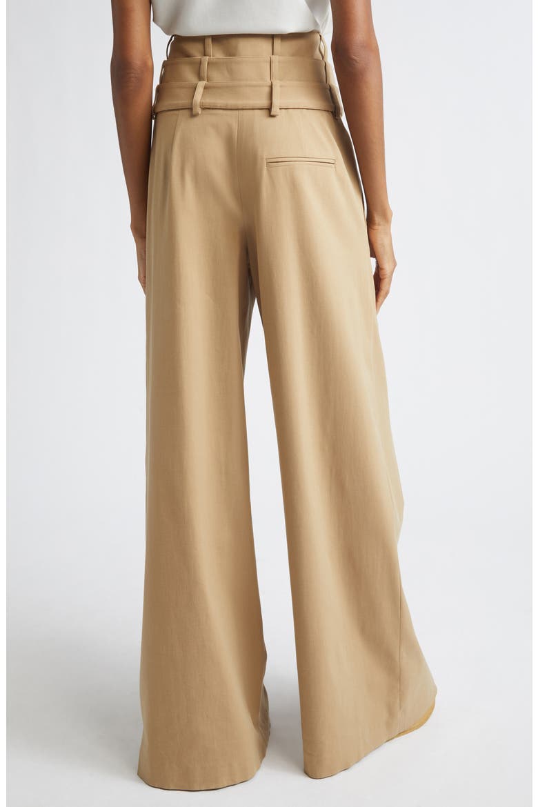 Triple Waistband Wide Leg Pants, Alternate, color, KHAKI