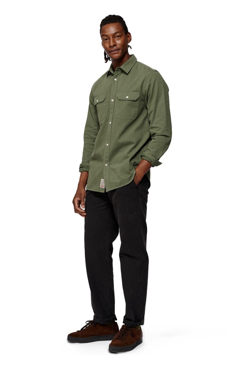 Aubin Normanby Button Up Shirt, Alternate, color, Dark Khaki