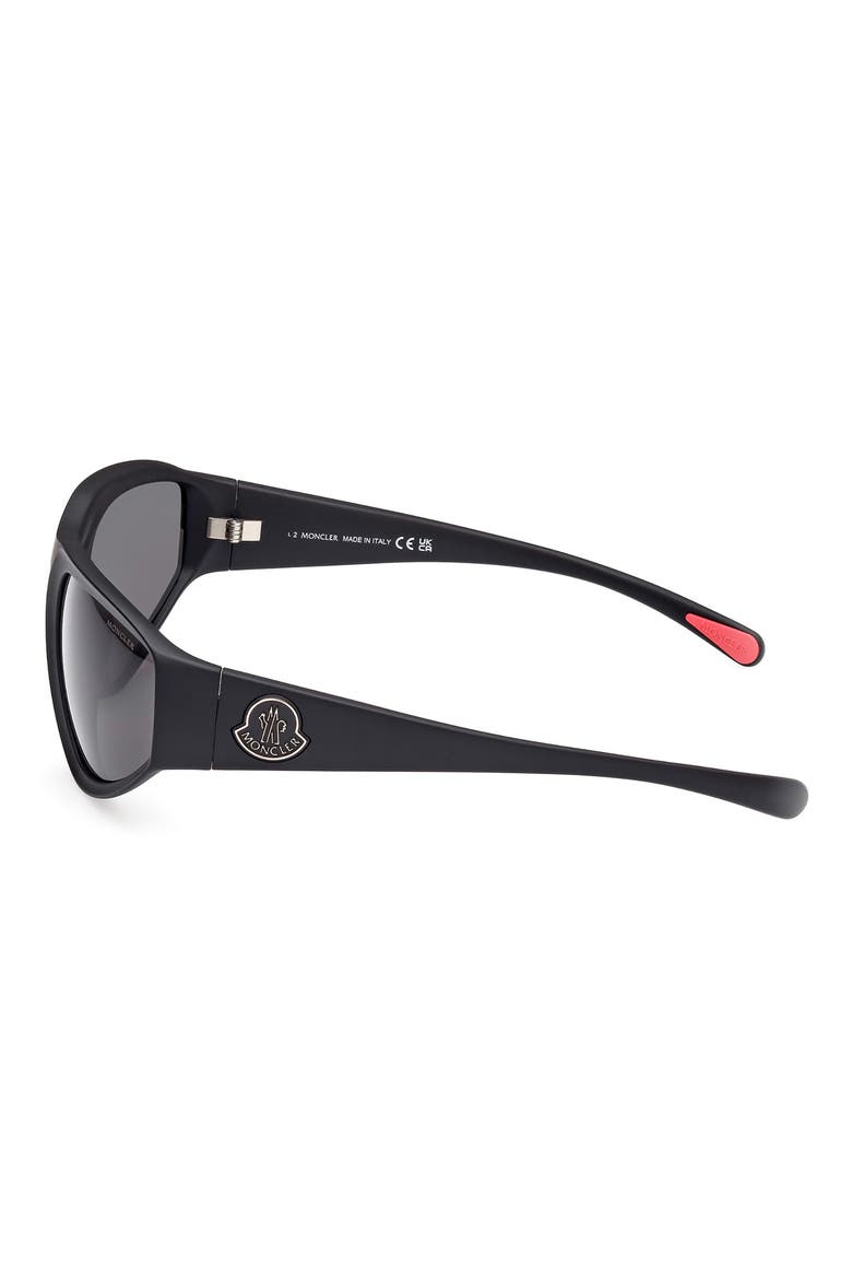 62mm Oversize Geometric Sunglasses, Alternate, color, MATTE BLACK/ SMOKE