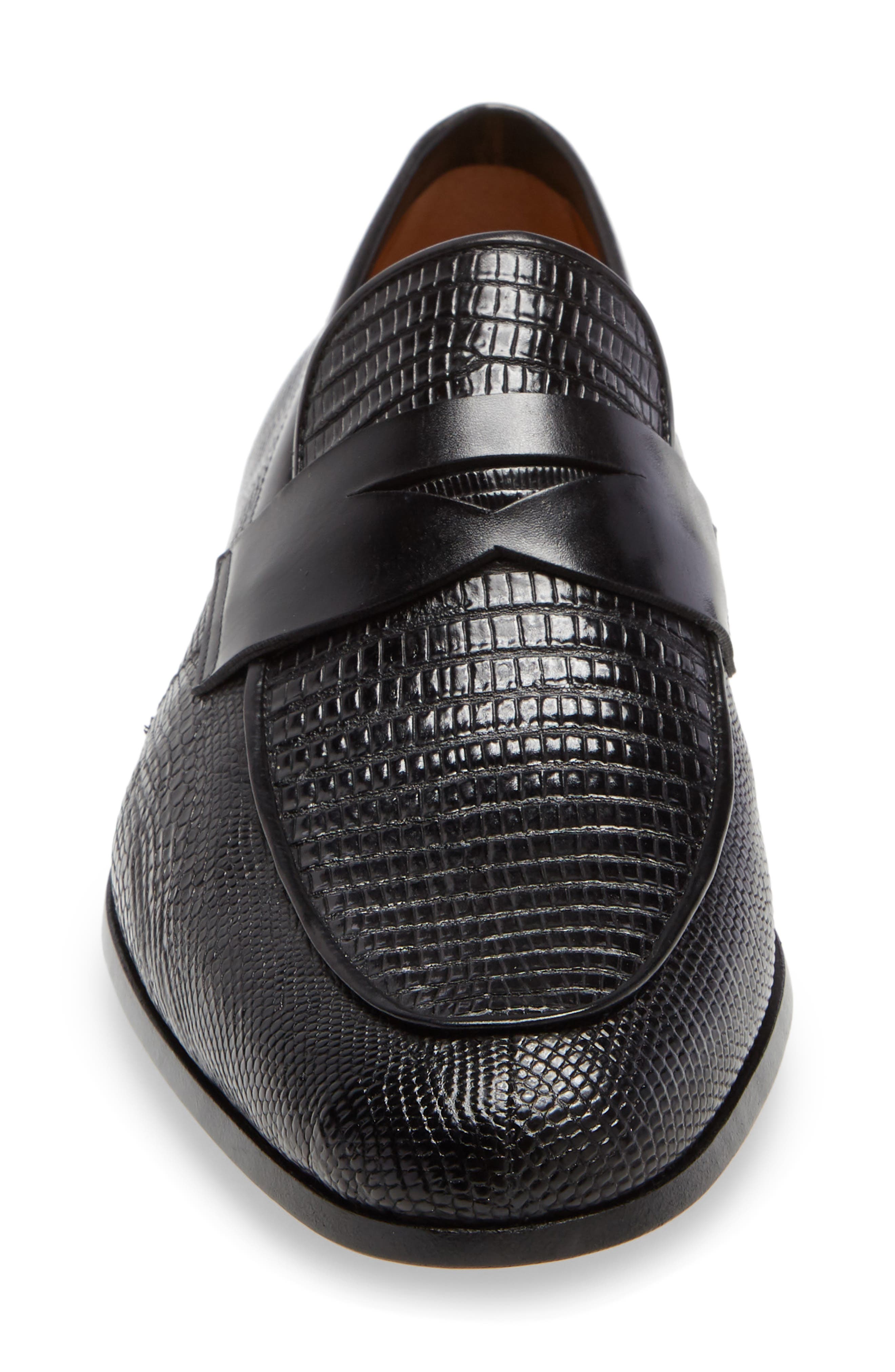Magnanni Vincente Genuine Lizard Penny Loafer, Alternate, color, 