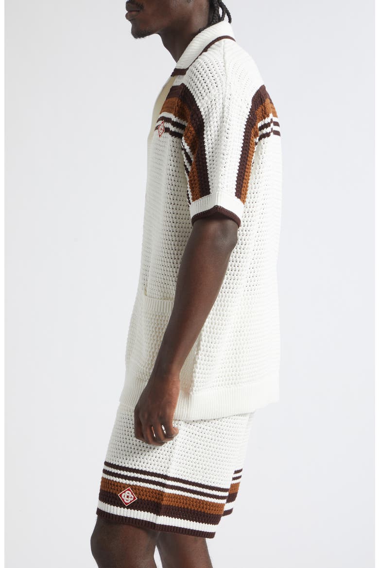 Tennis Stripe Cotton Open Stitch Sweater, Alternate, color, COTTON
