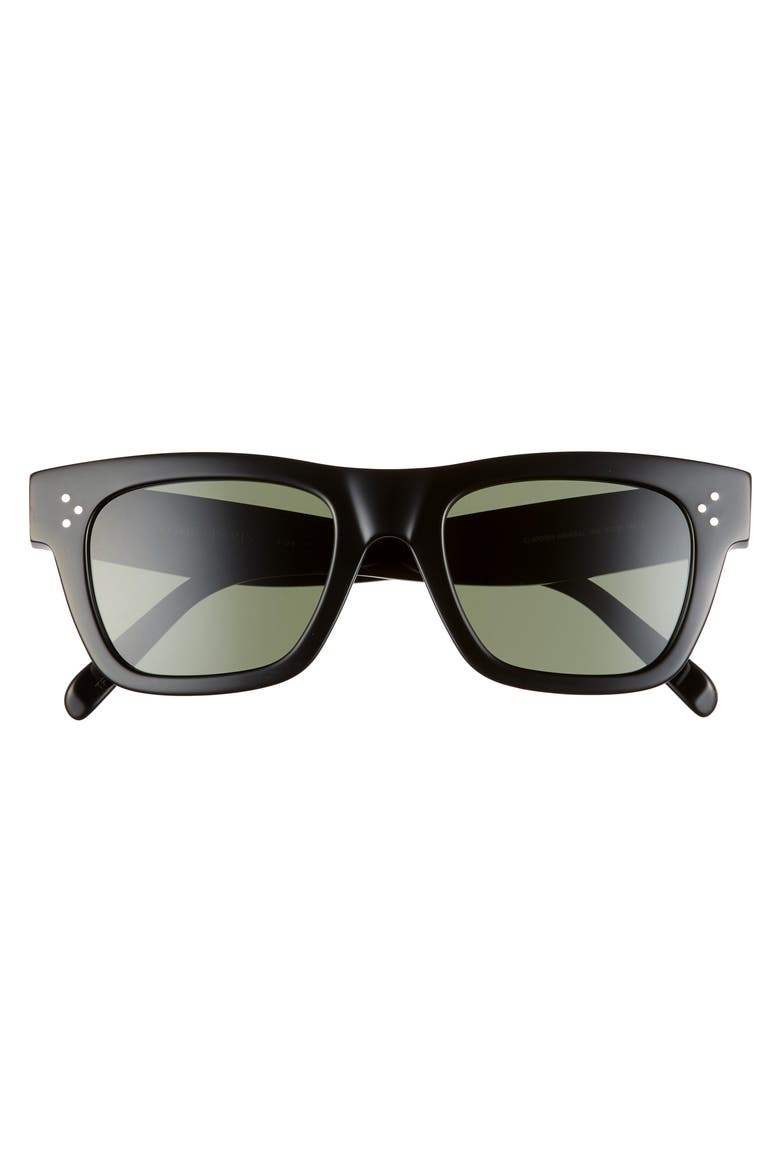 51mm Rectangular Sunglasses, Alternate, color, SHINY BLACK
