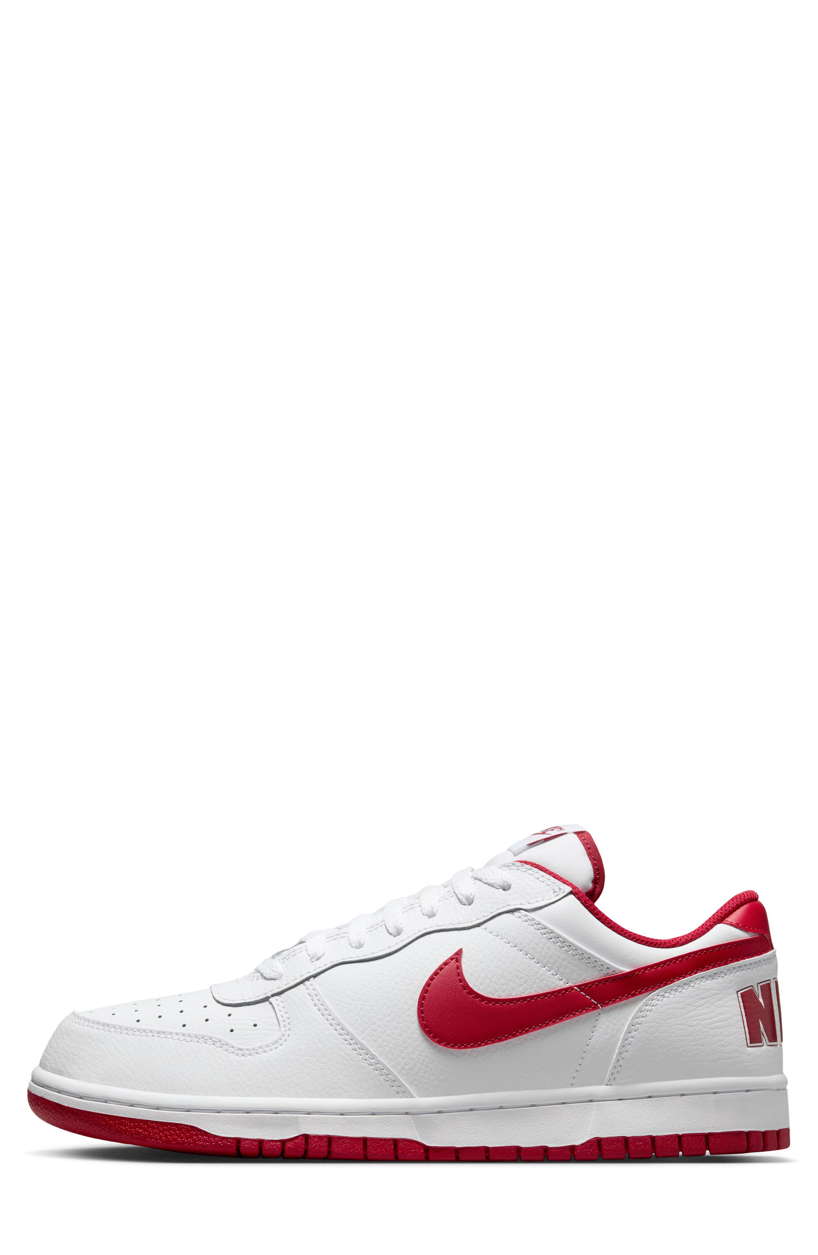 Nike Big Nike Low Basketball Sneaker, Alternate, color, White/ Gym Red