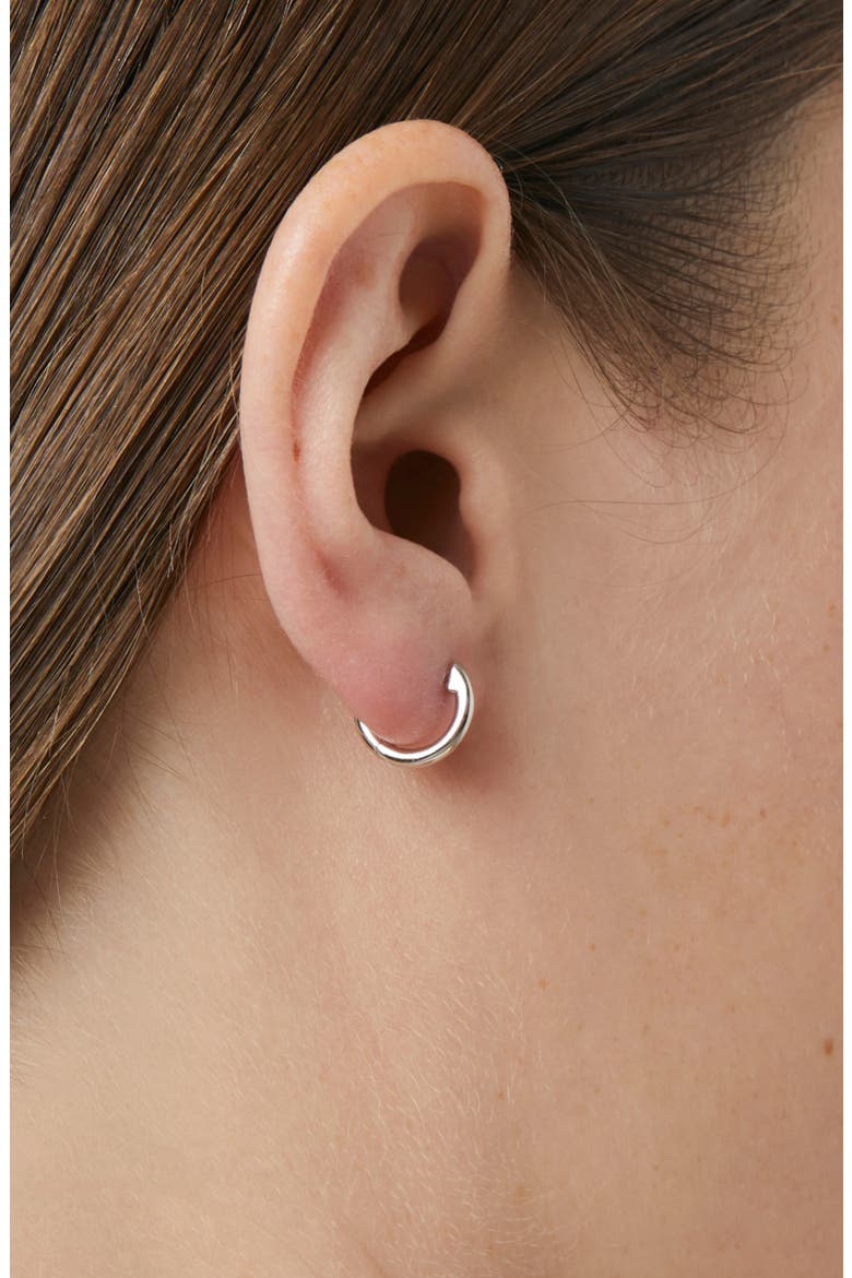Sterling Silver Mini Huggie Hoops - Mini Huggie Hoops Silver, Alternate, color, Silver