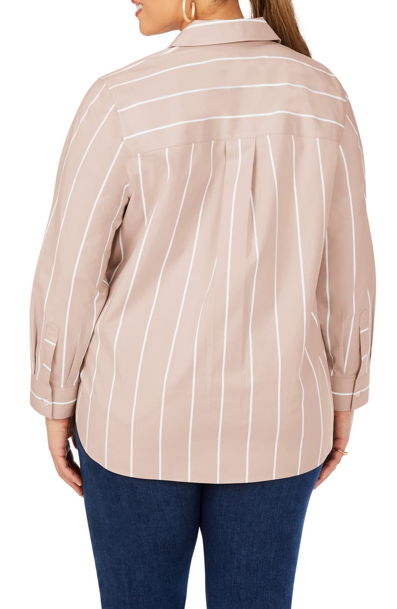 Foxcroft Simply Stripe Button-Up Shirt, Alternate, color,