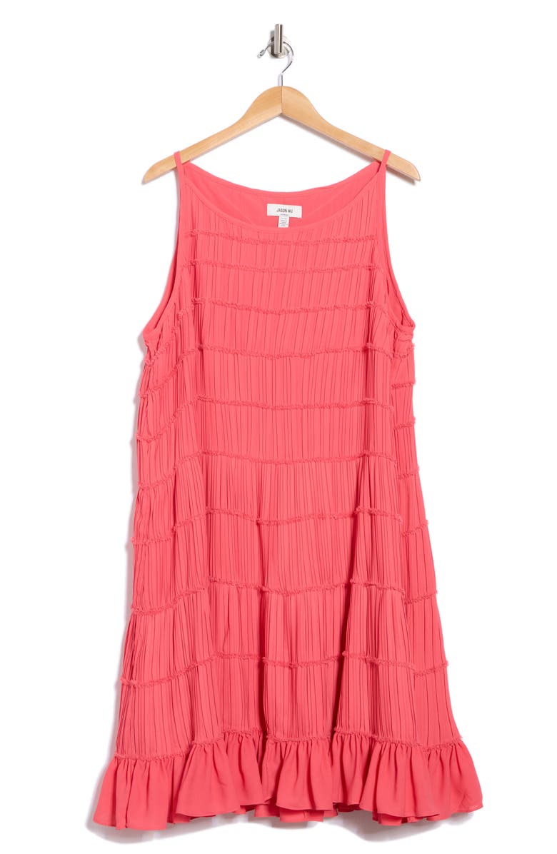 JASON WU Sleeveless Tiered Trapeze Dress, Alternate, color, Pink