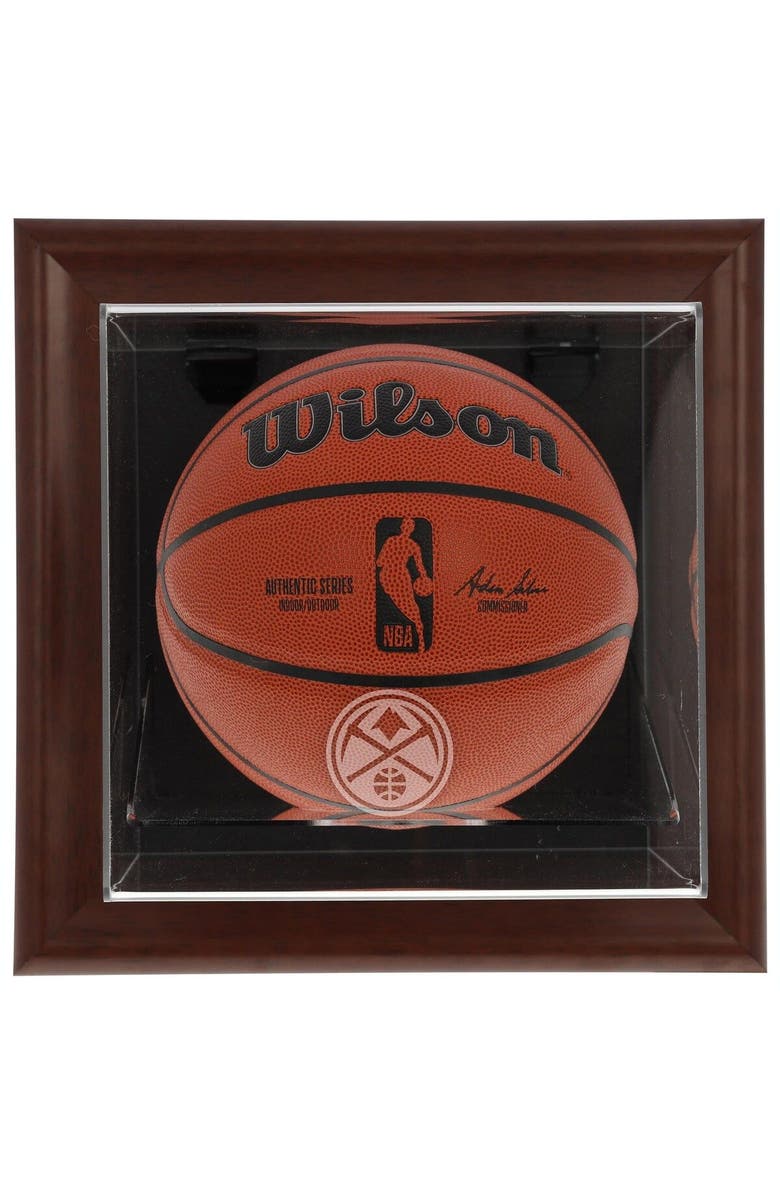 FANATICS AUTHENTIC Denver Nuggets Framed Brown Wall-Mountable Team Logo Basketball Display Case, Main, color,